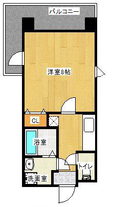 地下鉄空港線 室見駅 徒歩10分 8階建 築22年(1K/7階)の間取り写真