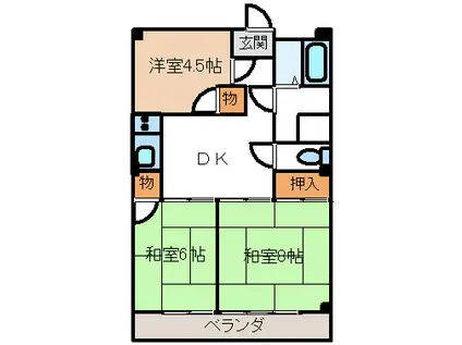 メゾンタジマ(3DK/2階)の間取り写真