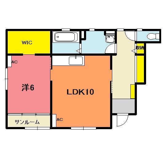 メゾン・ジュネスVIII(1LDK/1階)の間取り写真