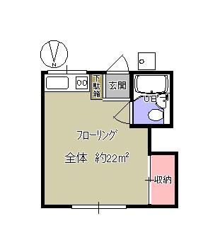 中川コーポ(ワンルーム/2階)の間取り写真