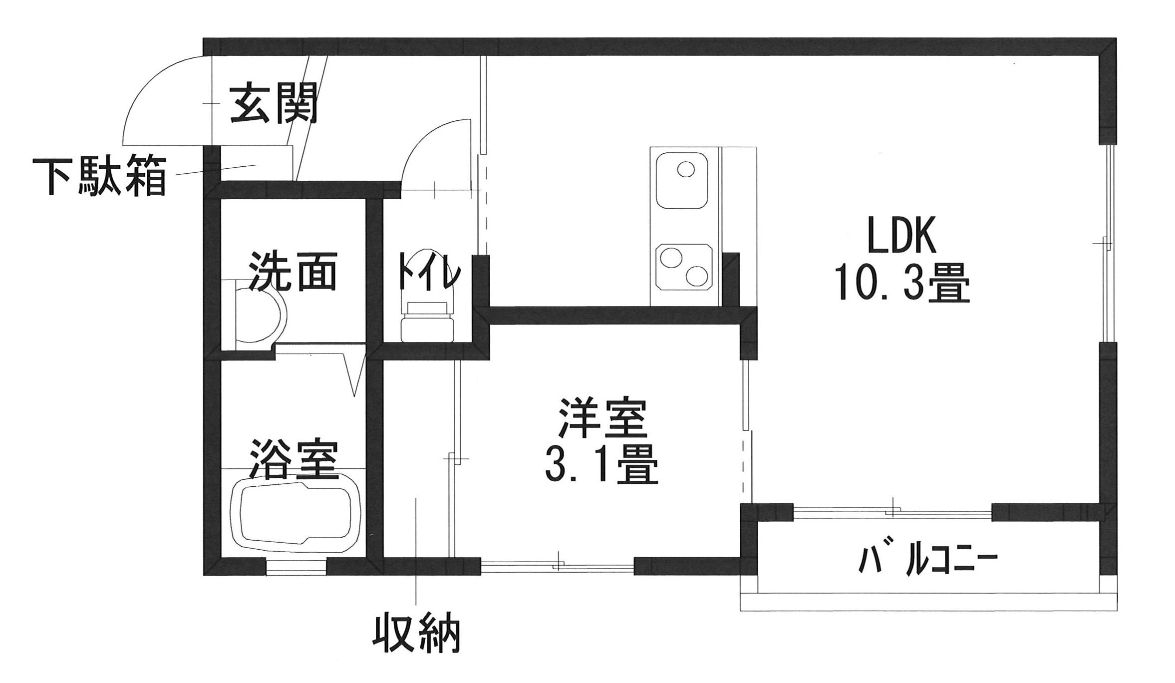SORA(1LDK/1階)の間取り写真