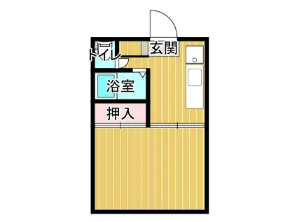 ハピネスルームNO2(1K/1階)の間取り写真