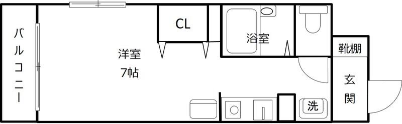 キララ比恵(ワンルーム/2階)の間取り写真