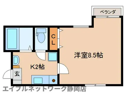 R-1鷹匠(1K/4階)の間取り写真