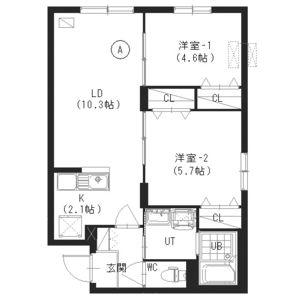 ITK栄通(2LDK/4階)の間取り写真