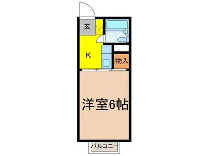 ビッグハットサイド A棟(1K/1階)の間取り写真