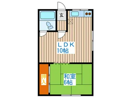 吉野荘(1LDK/2階)の間取り写真