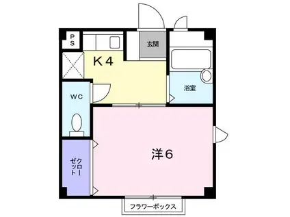 エバーグリーン森(1K/2階)の間取り写真