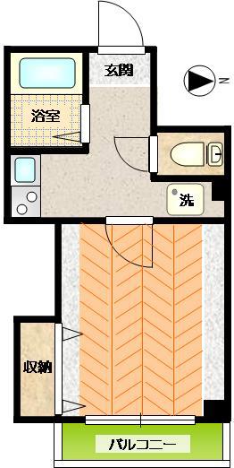 鶴谷ビル(1K/3階)の間取り写真