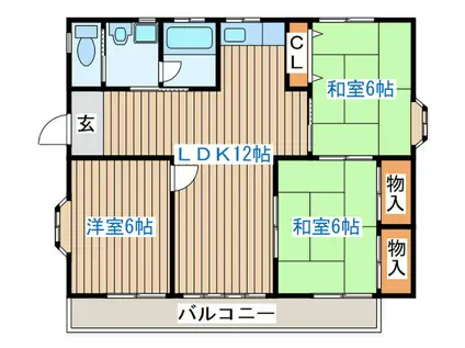 佐藤アパート(3LDK/2階)の間取り写真