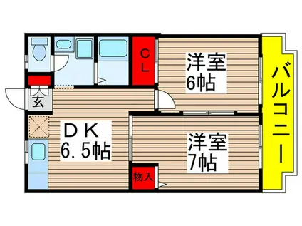 サニ-ハウス(2DK/2階)の間取り写真
