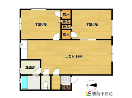 ベリーズコート(2LDK/2階)の間取り写真