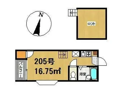 アイブルー天神南(ワンルーム/2階)の間取り写真