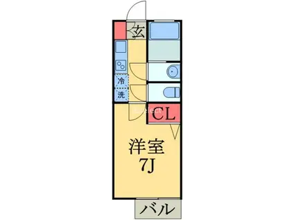 I-COURT CHIBA(1K/2階)の間取り写真
