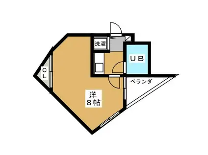 デルニエ横濱(1K/2階)の間取り写真
