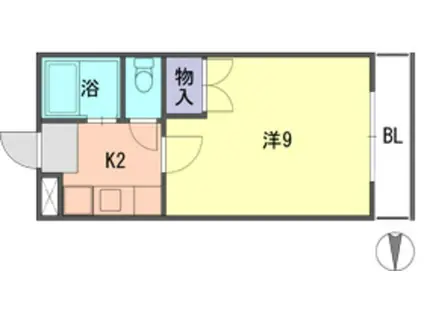 コーポ柿ノ木(1K/3階)の間取り写真