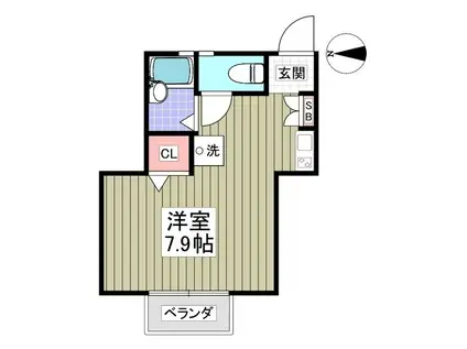 エクセレント三ツ沢A棟(ワンルーム/1階)の間取り写真