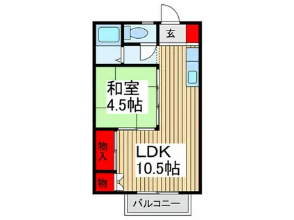 YSハイツⅡ(1LDK/2階)の間取り写真