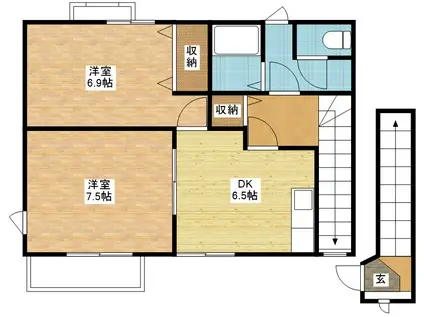 ピアフルージュ(2DK/2階)の間取り写真