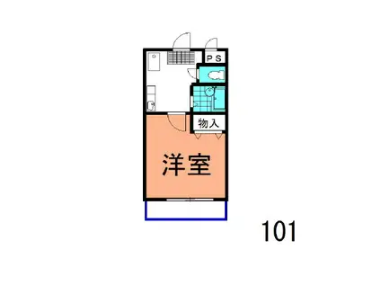 カーサ6(1K/1階)の間取り写真