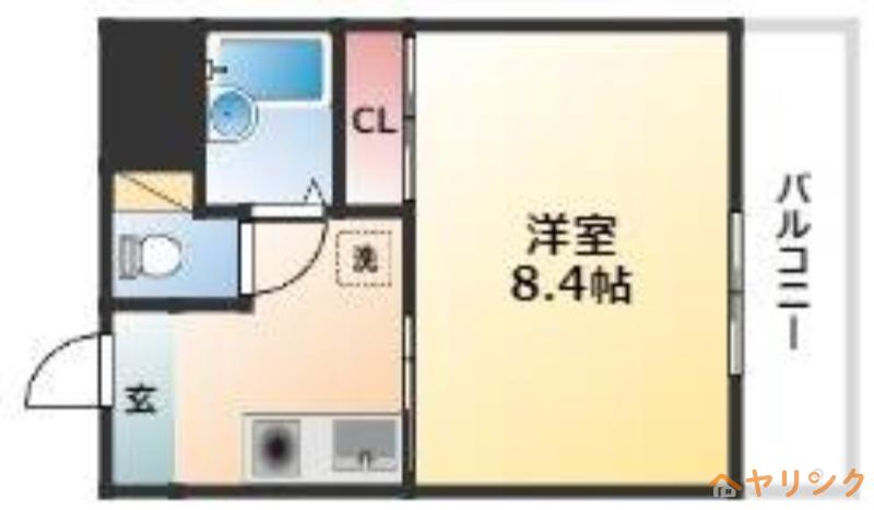 ライフ21(1K/5階)の間取り写真