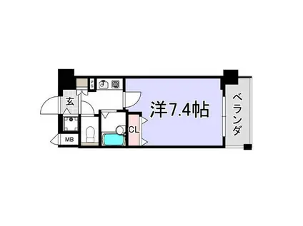 プレサンス西心斎橋(1K/3階)の間取り写真