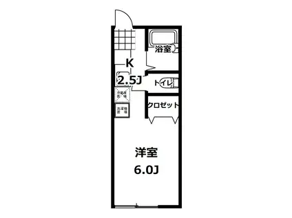 コーポあや(ワンルーム/1階)の間取り写真