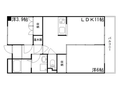 フレンドメガティー(2LDK/5階)の間取り写真