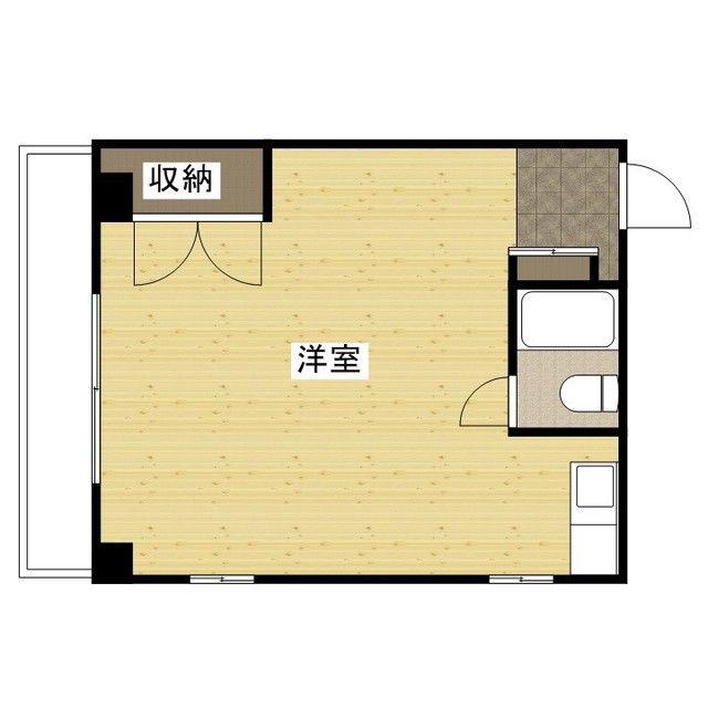 ハイツ陽光(ワンルーム/2階)の間取り写真