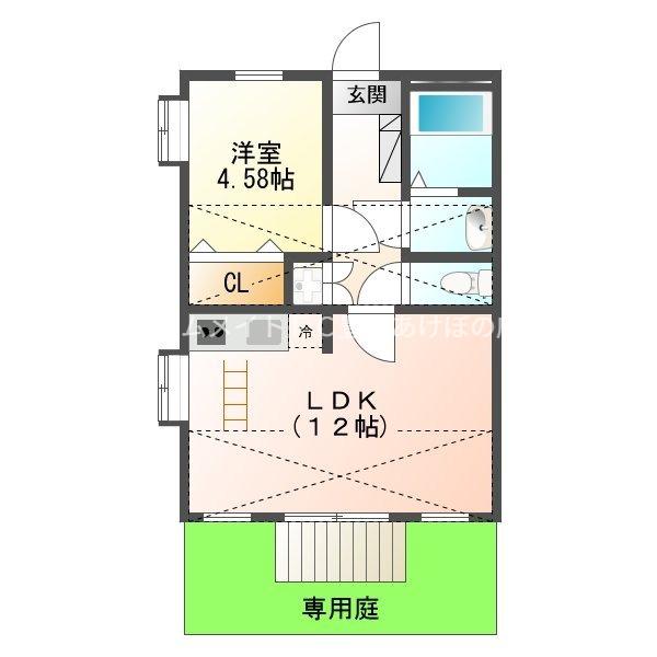 ハイツKIRIN B(1LDK/1階)の間取り写真
