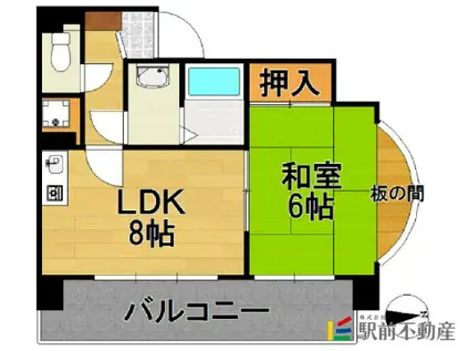 アリエス姪浜駅南(2K/5階)の間取り写真