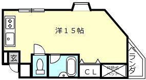 ヤマシンビル(ワンルーム/2階)の間取り写真