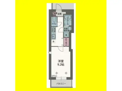 ベルウッドII(1K/4階)の間取り写真