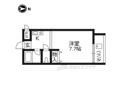 エスタシオン・シバタ(1K/4階)の間取り写真