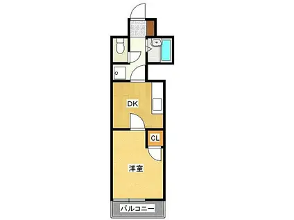 北原ビル(1K/2階)の間取り写真