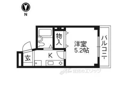 プレスト桃山(1K/3階)の間取り写真