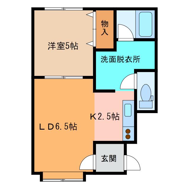 PLAIN-5(1LDK/1階)の間取り写真