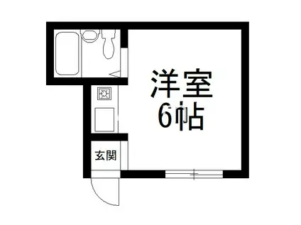 パイングローブ高辻(ワンルーム/3階)の間取り写真