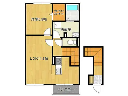 ロットネスト研究学園(1LDK/2階)の間取り写真
