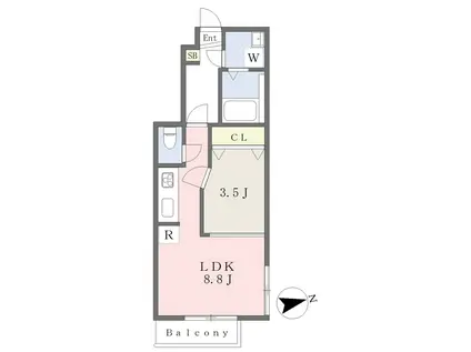 KIRARA OONODA(1LDK/1階)の間取り写真