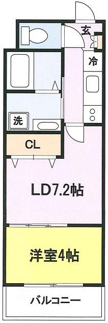 エクセル新川崎III(2K/3階)の間取り写真