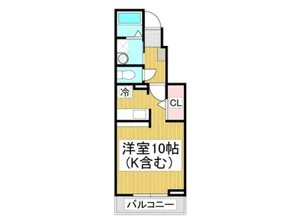 イデアール・ベルデ(ワンルーム/1階)の間取り写真