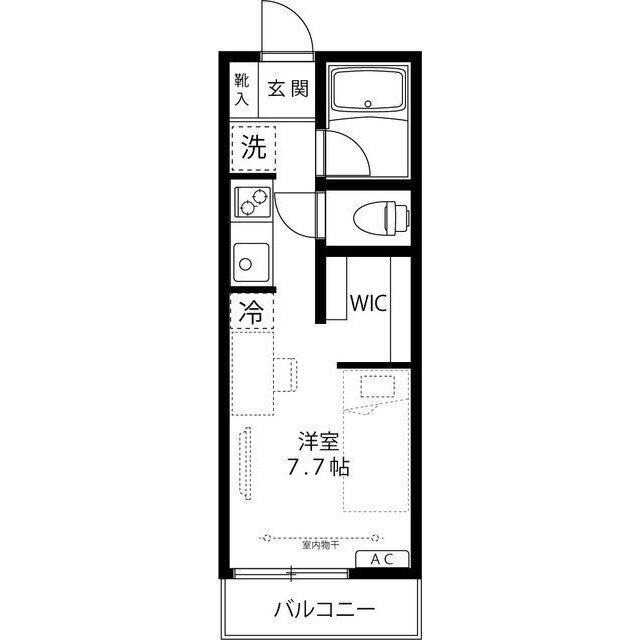リバティハウス(ワンルーム/2階)の間取り写真