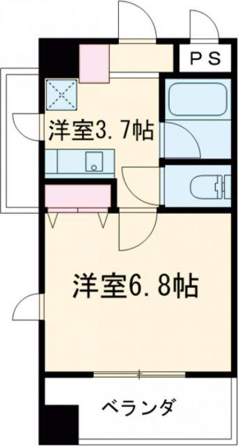 ヴィラMS(1K/2階)の間取り写真