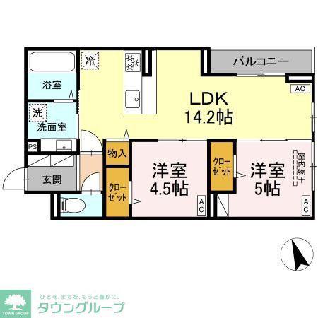 D-PRECIOUS武蔵野(2LDK/3階)の間取り写真