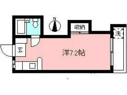 コーポ・パインウッド(ワンルーム/2階)の間取り写真