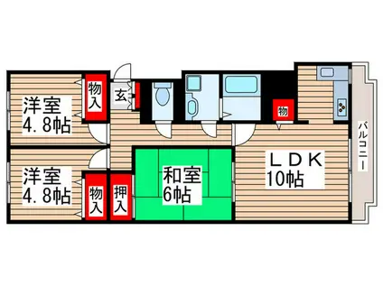 サンシティ南行徳III(3LDK/1階)の間取り写真