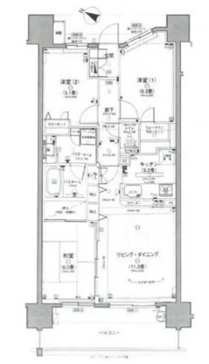 日神パレステージ小田急相模原フロント 10階階 間取り