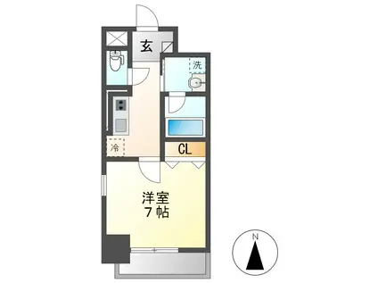 DIAMOND MOON(1K/3階)の間取り写真