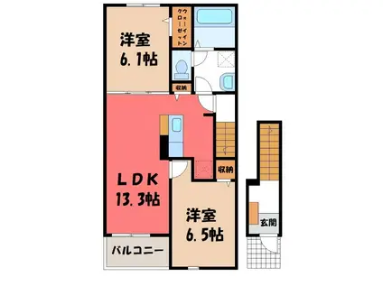 サンクレスト(2LDK/2階)の間取り写真